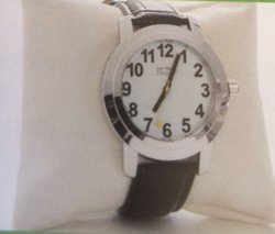 Engelssprekend horloge unisex, witte wijzerplaat met zwarte cijfers