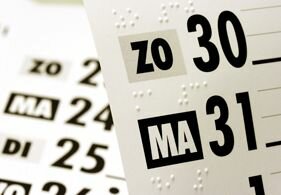 Braille en grootletter kalenders