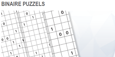 Grootletter binaire puzzels met 0 en 1