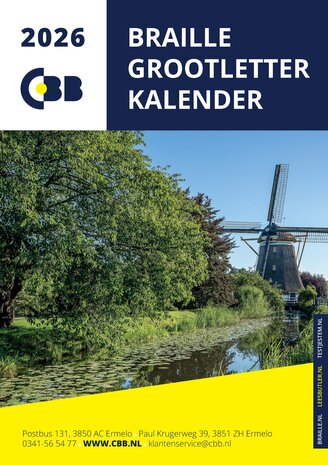 Braille en grootletter kalender 2026