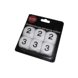 Grootcijfer dobbelstenen, low vision design