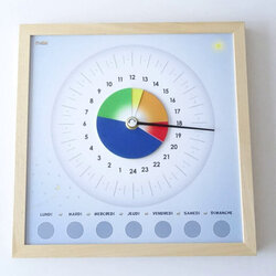 24 uurs klok met variabele dagindeling. Dementie routineklok.