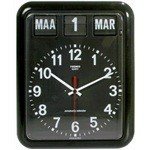 Kalenderklok grote cijfers, zwart-Twemco